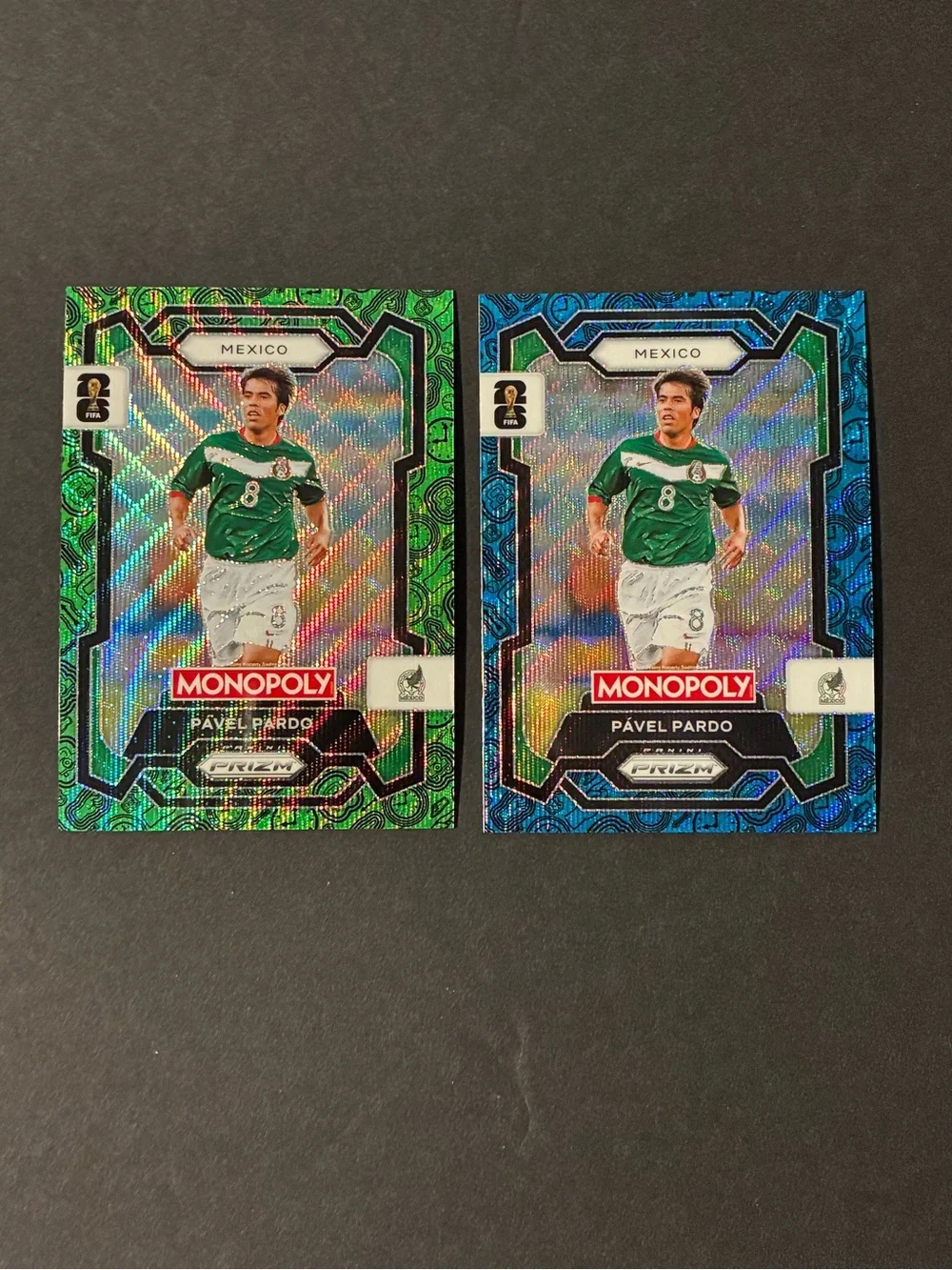 2026 Panini Monopoly Prizm FIFA World Cup Pável Pardo Mexico Blue And Green Wave